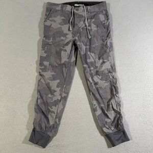 Prana Pants Womens 8 Gray Camo‎ Cargo Convertible Capris Straight Leg Outdoors